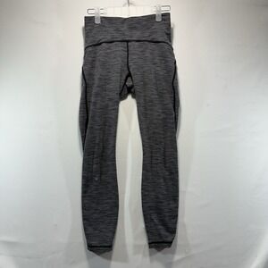 Lululemon Train Times 7/8 Pant Size 6 WAFS Gray Black Slate Mesh Panels Leggings